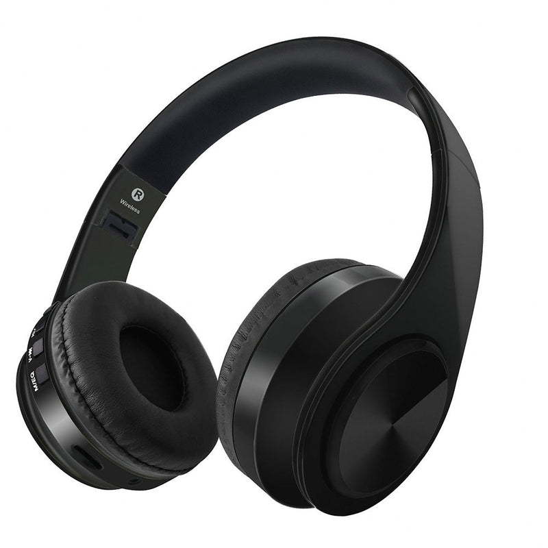 Front view of HiFi Bluetooth stereo headset with padded ear cups