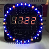 LED electronic clock kit components laid out